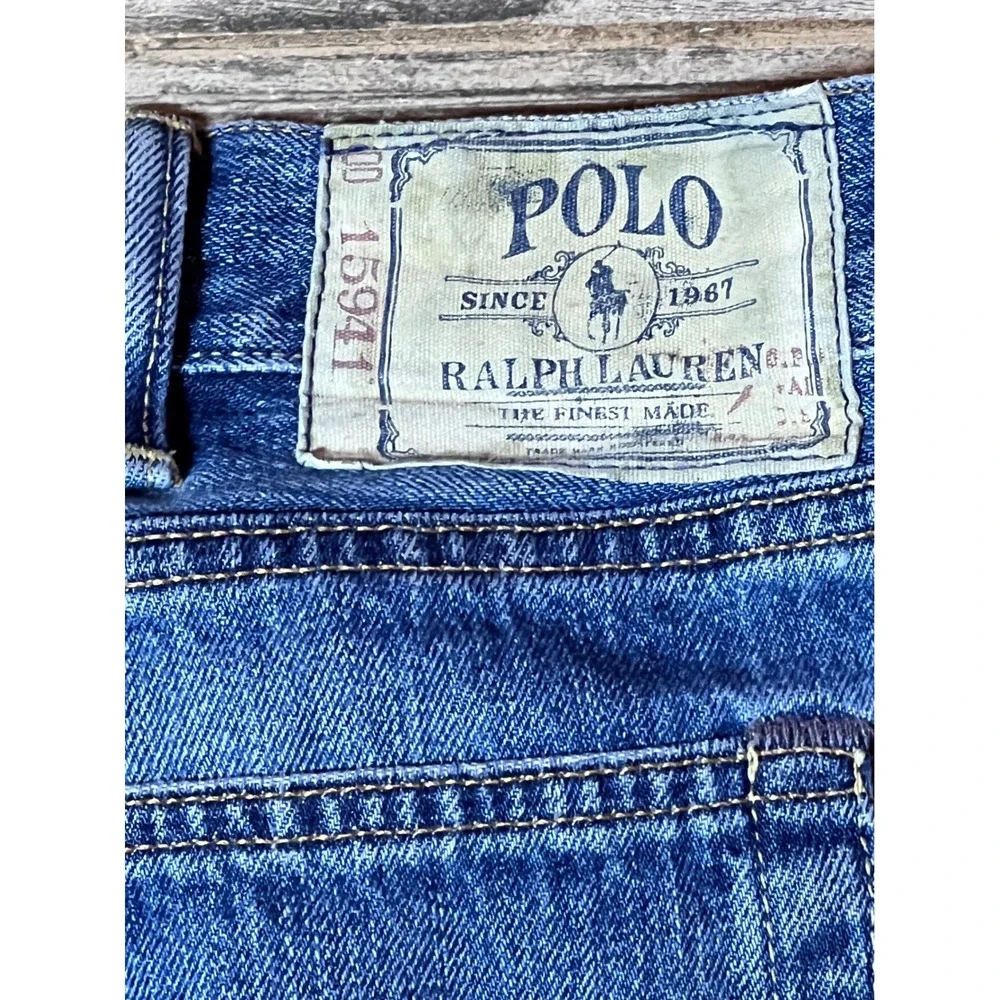 Vintage Polo Ralph Lauren Mens Classic‎ Straight Leg Blue Denim Jeans 40x32 Y2K